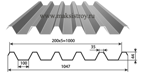 Профнастил C44-1000