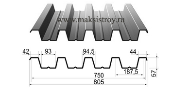 Профнастил Н57-750