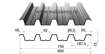 Профнастил Н75-750
